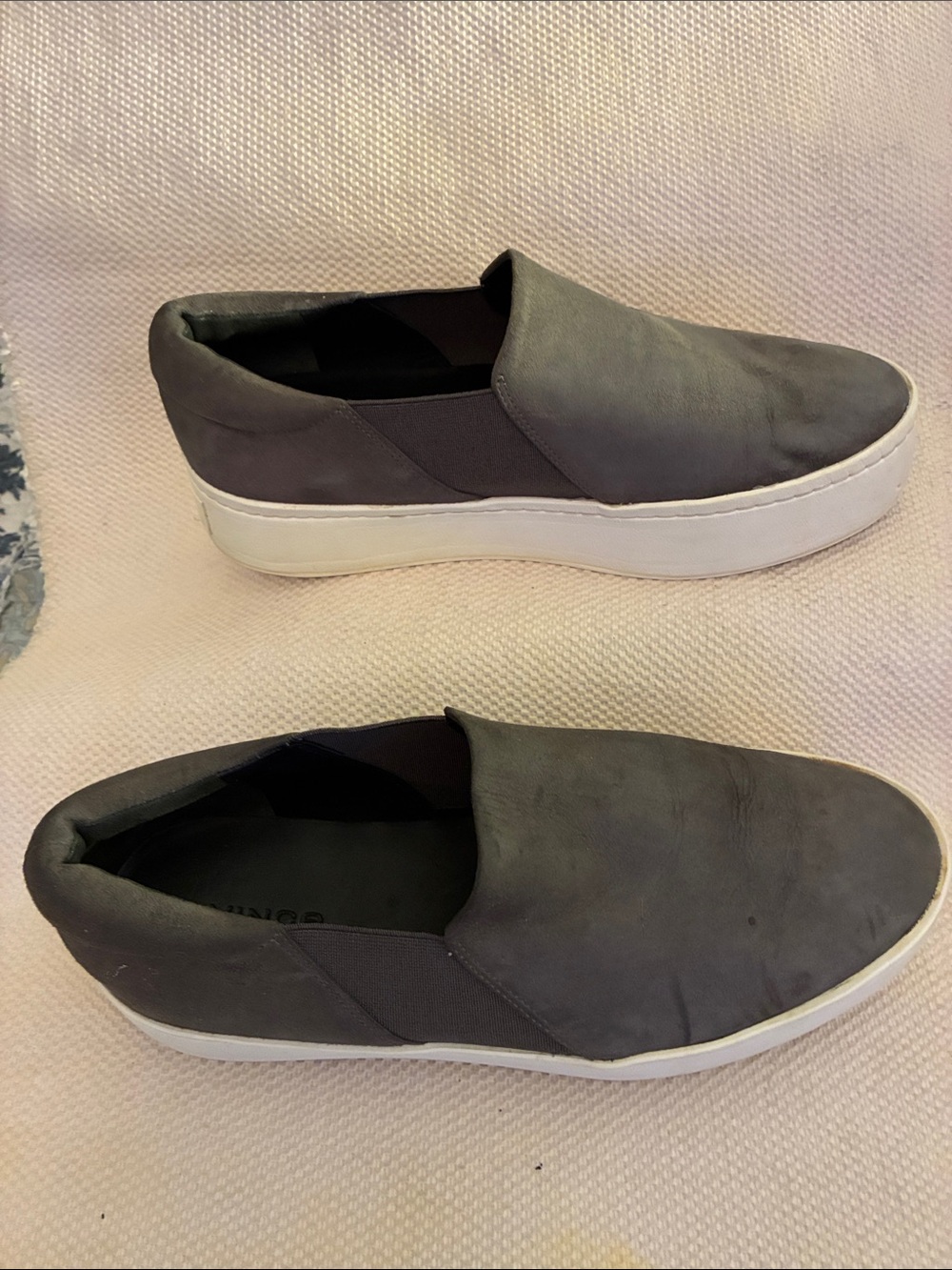 Vince Warren Grey Slip-On white Platform Sneakers